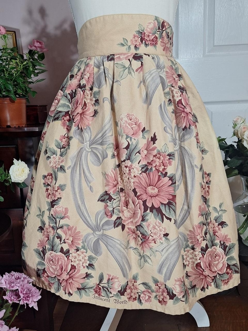🌹 Innocent World Tan Burgundy Floral Skirt | Classic Lolita 🤎✨